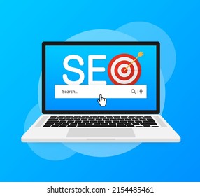Advertising with seo for web marketing design. Social media flat icon