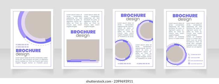 Advertising service white blank brochure layout design. Promo agency. Vertical poster template set with empty copy space for text. Premade corporate reports collection. Editable flyer paper pages