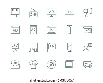 Advertising set of vector icons