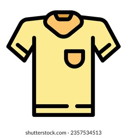Advertising shirt icon outline vector. Fashion top. Cotton uniform color flat