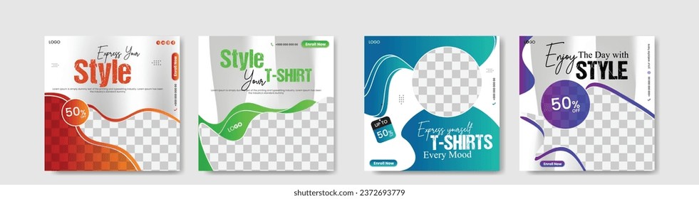advertising shirt sale t shirt social media post design template concept for your product promotion or discount