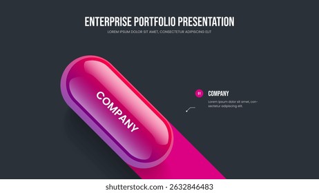 Advertising Showcase 1 Option Infographic Slideshow Template. Project Briefing Slide Design Vector Illustration. Market Report One Step Diagram Frame Layout.