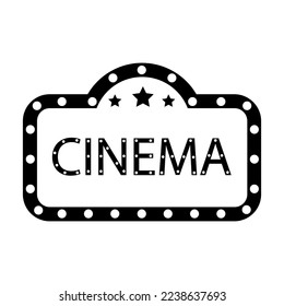 Advertising sign with the text cinema.