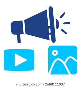 Publicidad Colección de íconos de Vector simple