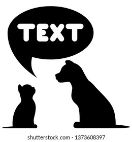 advertising, space for text, cat and dog