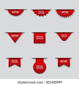 advertising special offer labels and tags