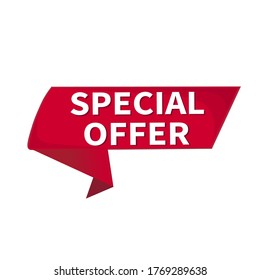 Advertising, special offer in red on a white background. Best deal for a limited time. An ad for any type of sale or offer. Vector image.
