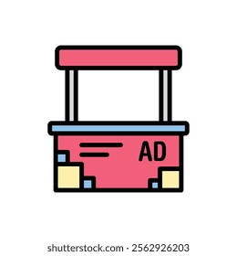 Advertising Stand Icon Vector Illustration