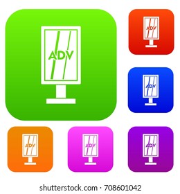 Advertising stand set icon in different colors isolated vector illustration. Premium collection