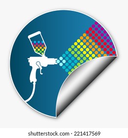 advertising sticker staining of pulverizer vector