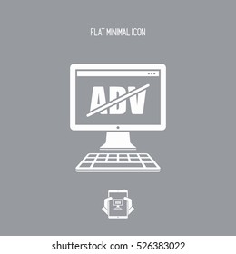 Advertising stop - Vector flat minimal icon