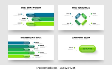 Anúncio Estratégia 3 4 5 1 Etapa Diagrama Slide Template Set. Investor Portfolio Três Quatro Cinco Um Elemento Infográfico Apresentação Layout Vetor Ilustração Coleção.
