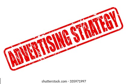 ADVERTISING STRATEGY red stamp text on white