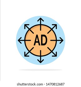 Advertising, Submission, Advertising Submission, Ad Abstract Circle Background Flat color Icon. Vector Icon Template background