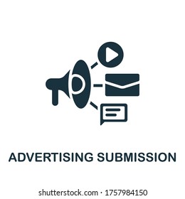 Icono de envío de publicidad. Elemento sencillo de la colección de marketing de contenido. Icono de envío de publicidad creativa para diseño web, plantillas, infografías y más