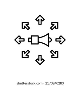 Advertising Submission icon in vector. Logotype