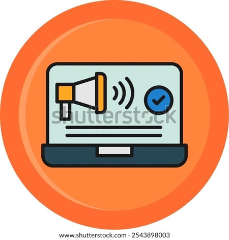 Advertising Submission Line Filled Circle Vector Icon Design