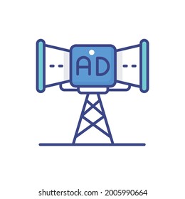 Publicidad Ilustración de icono de relleno de contorno plano vectorial de envío. archivo EPS 10 