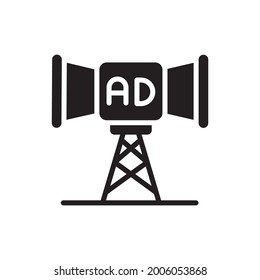 Advertising Submission vector solid icon. Marketing and advertising symbol EPS 10 file