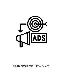 Advertising target icon in line style. Vector icon illustration
