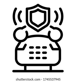 Werbung Telefon Symbol. Übersicht über das Symbol für den Werbetelefonvektor für Web-Design, isoliert auf weißem Hintergrund