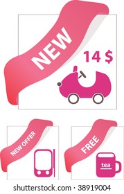 advertising templates with corners. vector
