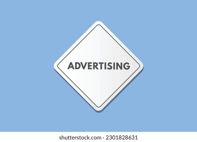 Advertising text Button. Advertising Sign Icon Label Sticker Web Buttons