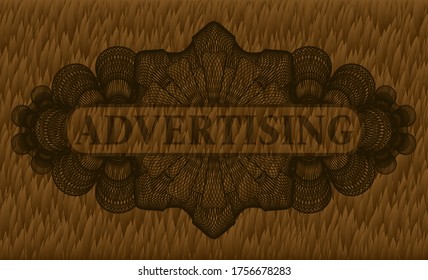 Advertising text inside Currency Fur emblem. Animal fancy background. Artistic illustration. 
