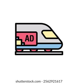 Advertising Train Icon Vector Illustration