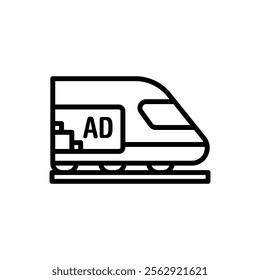 Advertising Train Outline Icon Vector Illustration