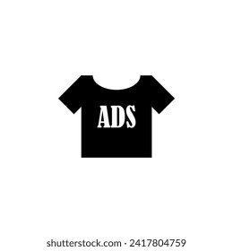 Advertising T-shirt flat vector icon. Simple solid symbol isolated on white background