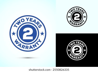 Anúncio de dois anos de emblema de garantia, símbolo de ícone de logotipo de garantia