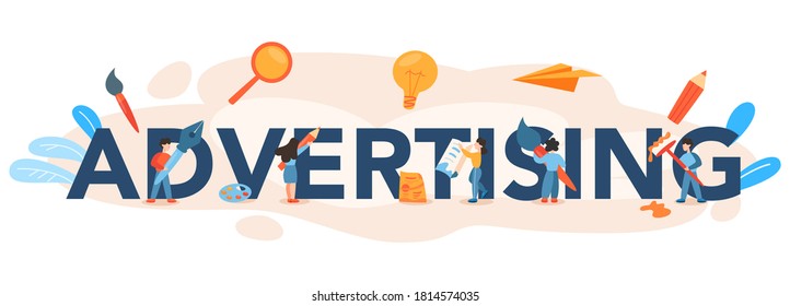 Advertising Typographic Header Digital Outdoor Ads Stock Vector ...