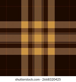 Advertising vector background check, floor seamless texture pattern. Book textile fabric tartan plaid in black and amber colors palette.