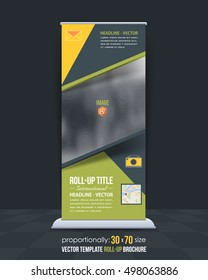 Advertising Vector Background Design. Roll-Up Banner Template