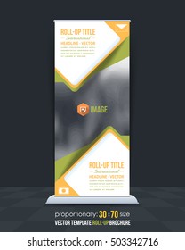 Advertising Vector Background Design. Roll-Up Banner Template