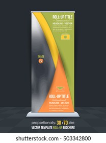 Advertising Vector Background Design. Roll-Up Banner Template