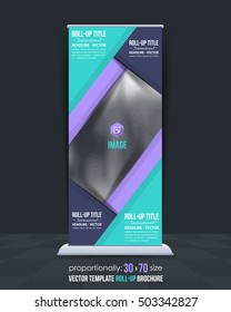 Advertising Vector Background Design. Roll-Up Banner Template