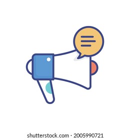 Ilustración de icono de relleno de contorno plano vectorial de publicidad. archivo EPS 10 