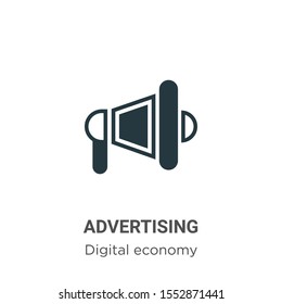 Advertising vector icon on white background. Flat vector advertising icon symbol sign from modern digital economy collection for mobile concept and web apps design.