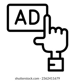 Advertising Vector Icon, Outline style icon, from Advertisement icons collection, isolated on white Background.