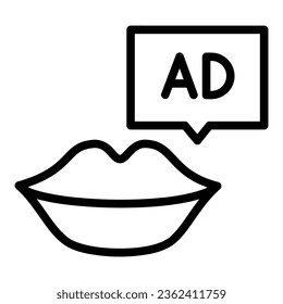Advertising Vector Icon, Outline style icon, from Advertisement icons collection, isolated on white Background.