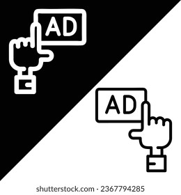 Advertising Vector Icon, Outline style icon, from Advertisement icons collection, isolated on Black and white Background.
