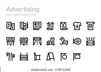 Advertising vector icons. Printed materials