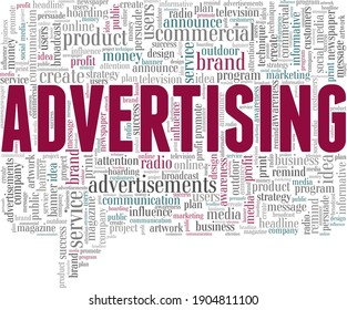 Advertising Vector Illustration Word Cloud Isolated Stock Vector ...