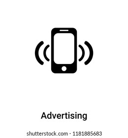 Advertising icon  vector isolated on white background, logo concept of Advertising  sign on transparent background, filled black symbol