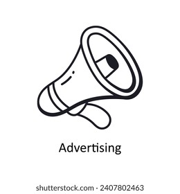 Advertising vector outline doodle Design illustration. Symbol on White background EPS 10 File 