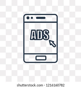 Advertising vector outline icon isolated on transparent background, high quality linear Advertising transparency concept can be used web and mobile