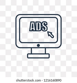 Advertising vector outline icon isolated on transparent background, high quality linear Advertising transparency concept can be used web and mobile