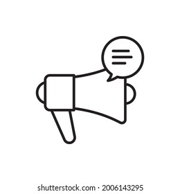 Advertising vector outline icon style illustration. Marketing and advertising symbol EPS 10 file